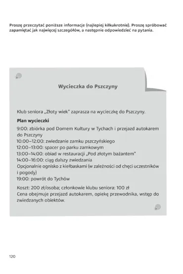 Pami�� �wiczenia na tekstach u�ytkowych