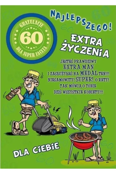 Stamp Karnet Party naklejany B6 + koperta Urodziny 60