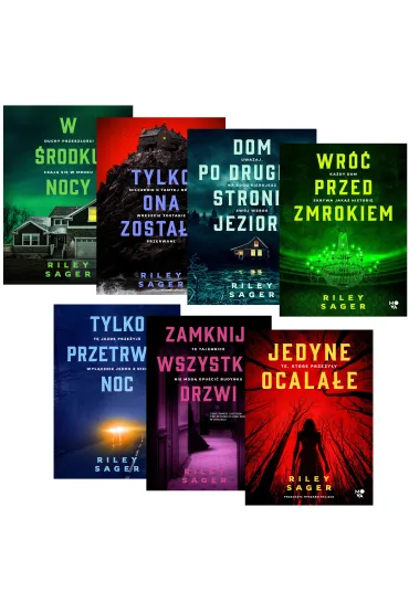 Pakiet: W �rodku nocy, Tylko ona zosta�a, Dom po drugiej stronie jeziora, Wr�� przed zmrokiem, Tylko przetrwaj noc, Zamknij wszystkie drzwi, Jedyne ocala�e - Riley Sager