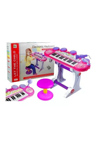 LeanToys Pianinko z mikrofonem i sto�kiem