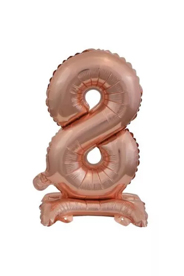 Amscan Balon foliowy mini cyfra 8 na stojaku r�owe z�oto