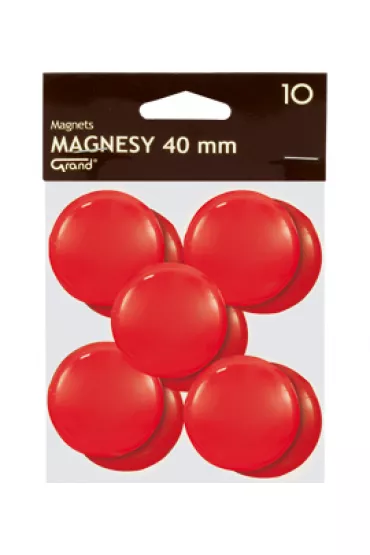 Magnesy Grand 40 mm czerwone op. 10 sztuk