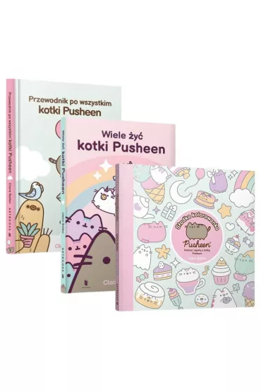 Pakiet: Przewodnik po wszystkim kotki Pusheen, Wiele �y� kotki Pusheen, Pusheen. S�odka kolorowanka. Koloruj i zgaduj z kotk� Pusheen - Claire  Belton
