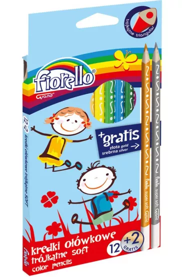 Fiorello Kredki o��wkowe tr�jk�tne Super Soft 14 szt.