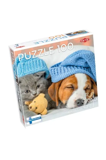 Puzzle 100 el. Cute Kitten and Sleepy Dog Tactic