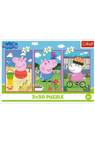 Puzzle 3x50 el. Si�a przyja�ni Peppa Pig Trefl