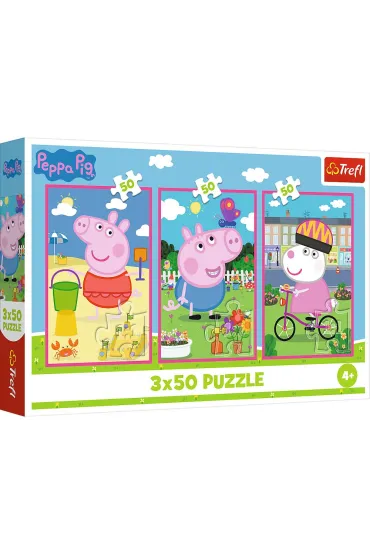 Puzzle 3x50 el. Si�a przyja�ni Peppa Pig Trefl