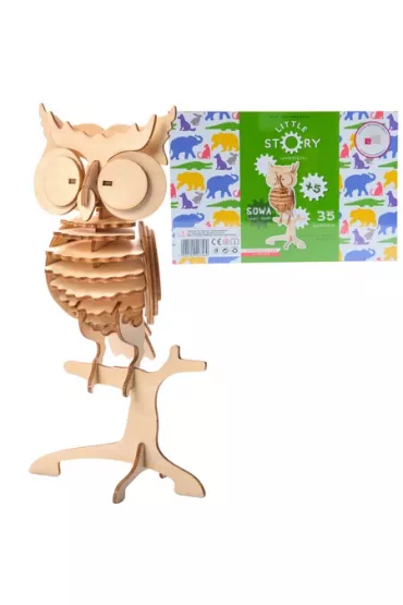 Drewniane Puzzle Model 3D - Sowa Robotime