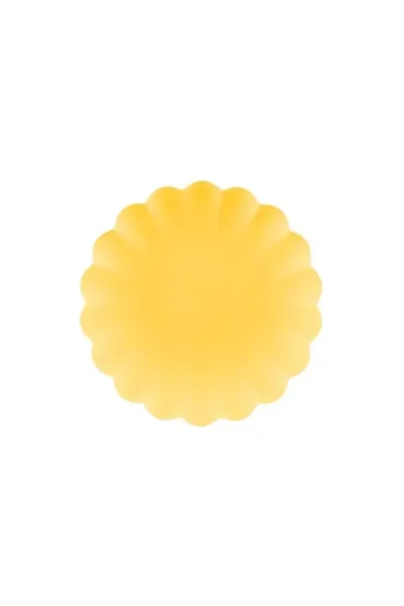 PartyDeco Talerzyki plastikowe Falbanka ��te 22cm 4 szt