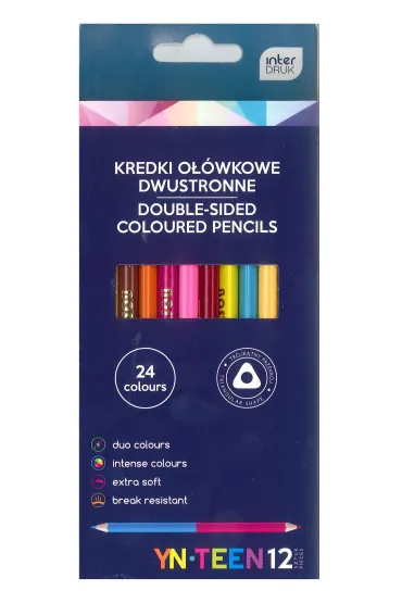 Interdruk Kredki dwustronne 24 kolor�w
