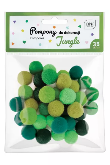 Interdruk Pompony do dekoracji Jungle 35 szt.