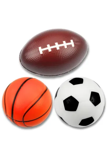 Zestaw piankowych pi�ek sportowych 3 szt. LeanToys