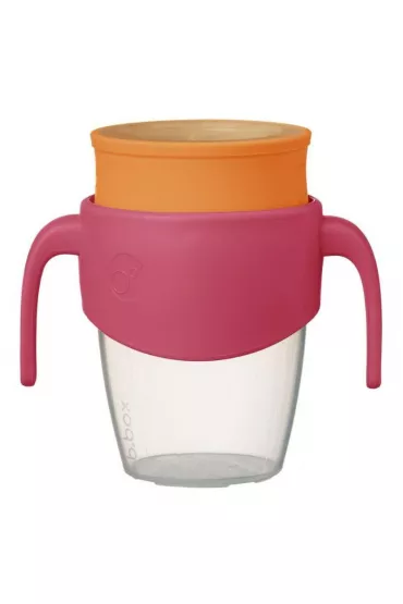 b.box Kubek 360 do nauki picia dla dzieci kubek treningowy niekapek strawberry shake 250 ml