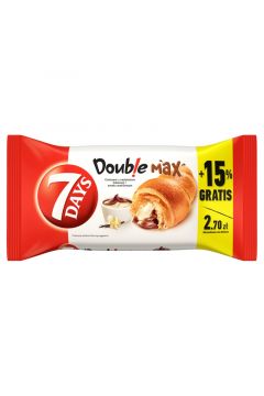 7days Doub!e Max Croissant z nadzieniem o smaku kakaowym i waniliowym 110 g