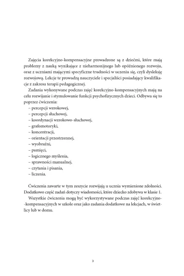 Trening szkolny klasa 1 �wiczenia korekcyjno-kompensacyjne