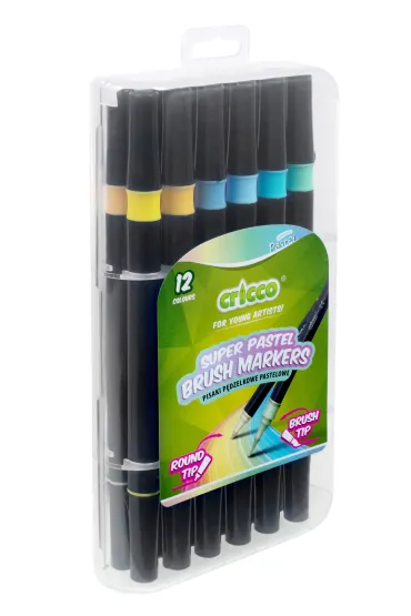 Cricco Pisaki p�dzelkowe pastelowe dwustronne 12 szt.
