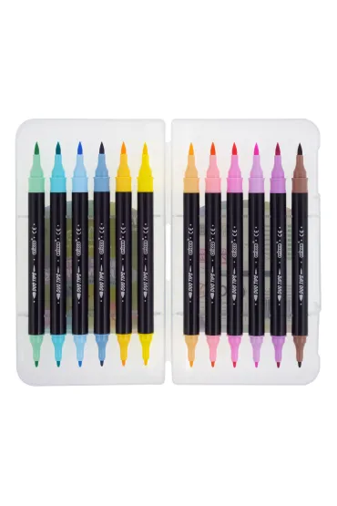 Cricco Pisaki p�dzelkowe pastelowe dwustronne 12 szt.