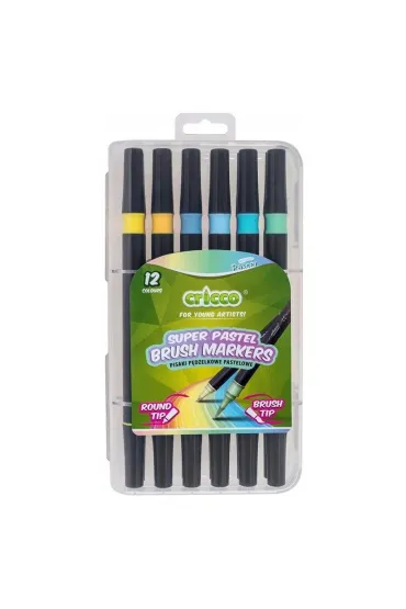 Cricco Pisaki p�dzelkowe pastelowe dwustronne 12 szt.