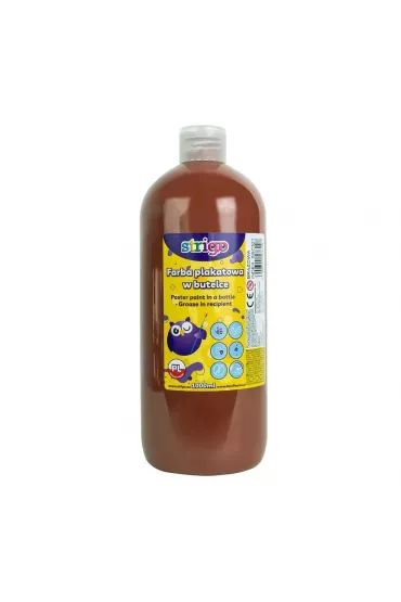 Strigo Farba plakatowa w butelce br�zowa 1000 ml