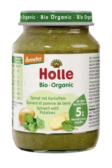 Holle Szpinak z ziemniakiem bezglutenowy od 5 miesi�ca Demeter 190 g Bio