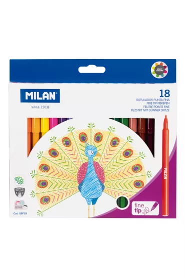 Milan Flamastry z cienk� ko�cowk� 18 szt.