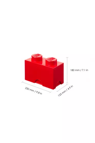Pojemnik klocek LEGO Brick 2 Czerwony