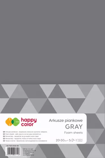 Happy Color Arkusze piankowe A4, szare, 5 arkuszy szare 5 szt.
