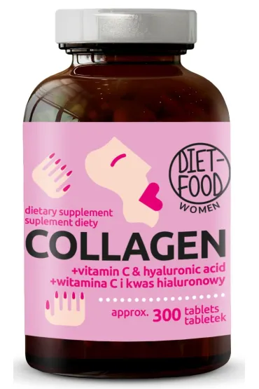 Diet-Food Kolagen woowy z kwasem hialuronowym Suplement diety 300 tab.