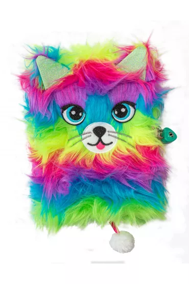 St. Majewski Pami�tnik z k��dk� 3D w�ochacz A5 Rainbow Cats 96 kartek