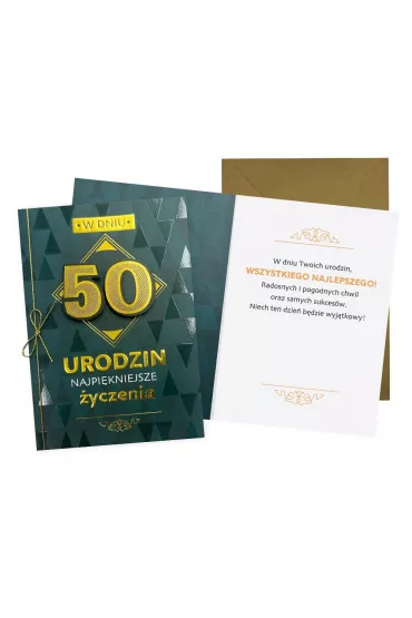 Kukartka Karnet B6 Urodziny 50 m�skie