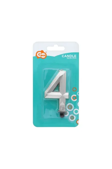 Godan �wieczka Cyfra 4 - Diament metalik 7.6cm