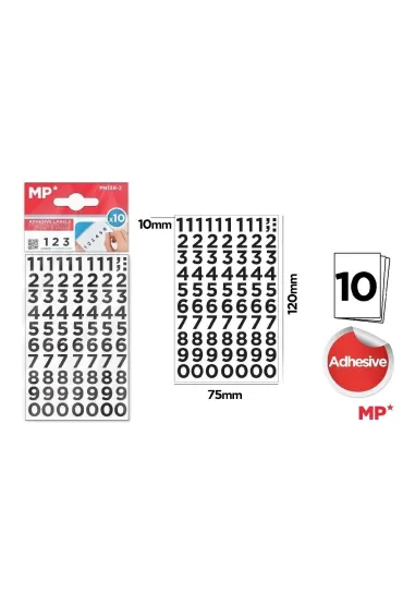 Mp Main Paper Naklejki cyferki 10mm 10 arkuszy