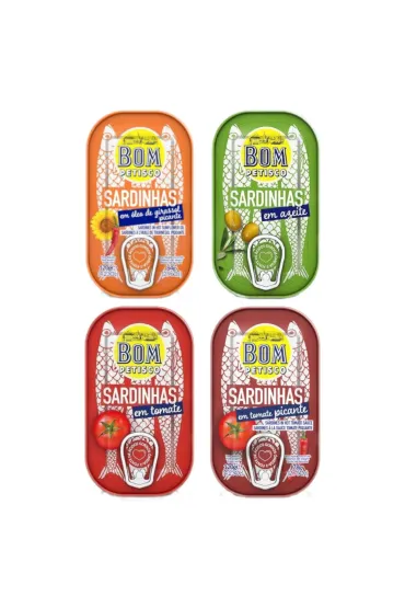 Bon Appetit Sardynki portugalskie - mix smak�w Zestaw 2 x 84 g + 2 x 78 g