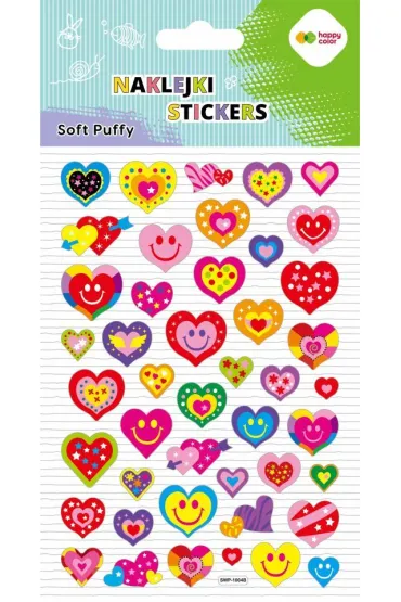 Happy Color Naklejki 3D SOFT PUFFY - Smiling Hearts, 110X205 mm