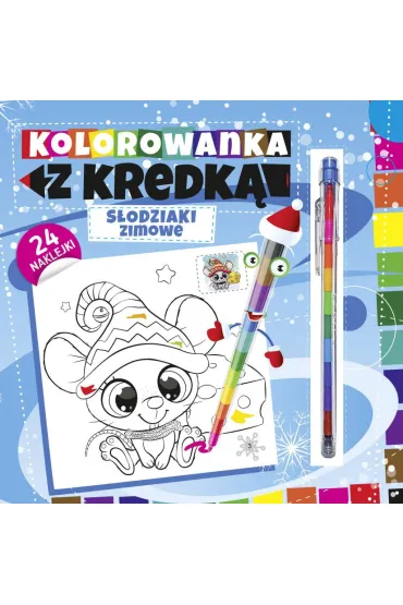 Kolorowanka z kredk�. Zimowe s�odziaki