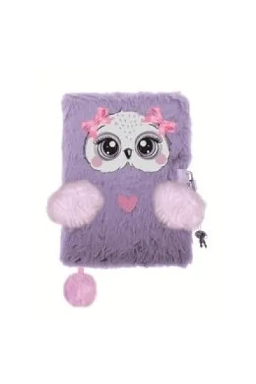 My little friend Pami�tnik z k��dk� A5 3D w�ochacz Violet owl 96 kartek