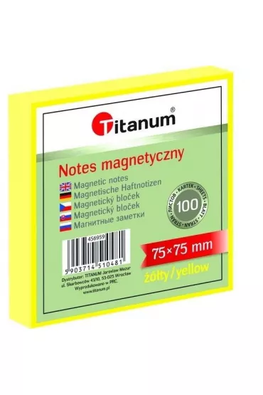 Titanum Notes elektorstatyczny ��ty 75x75mm 100 kartek