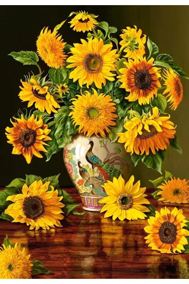 Puzzle 1000 el. Sunflowers in a Peacock Vase Castorland