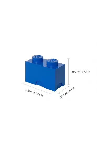 Pojemnik klocek LEGO Brick 2 Niebieski