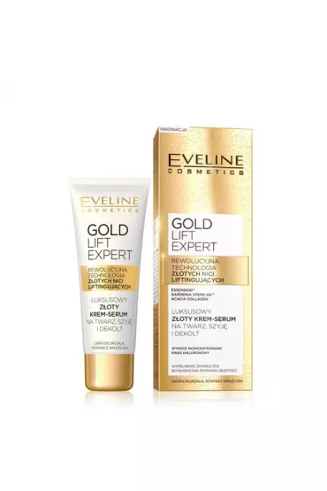 Eveline Cosmetics Luksusowy z�oty krem-serum na twarz szyj� i dekolt dla sk�ry dojrza�ej 40 ml