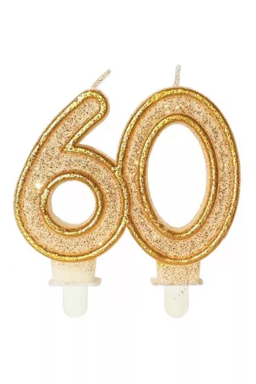 GoParty �wieczka urodzinowa 60 z�oty brokat