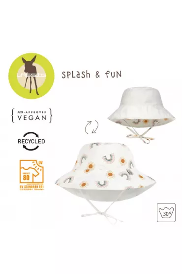 Lassig Dwustronny kapelusz przeciwsoneczny UV80 Splash & Fun Tcza nature, rozm. 46/49