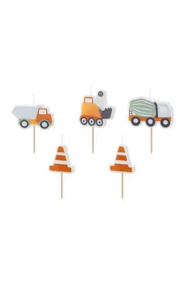 PartyDeco �wieczki urodzinowe Roboty Drogowe 3-4.5cm