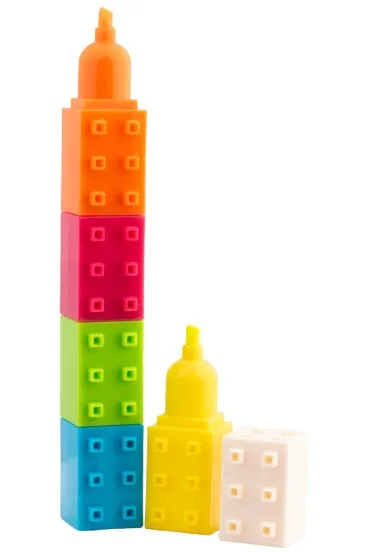 Zakre�lacz segmentowy Blocks, fluo, Happy Color 5 kolor�w