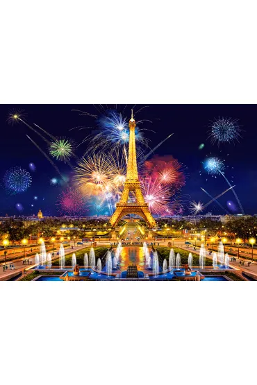 Puzzle 1000 el. Fajerwerki nad Wie�� Eiffla Castorland