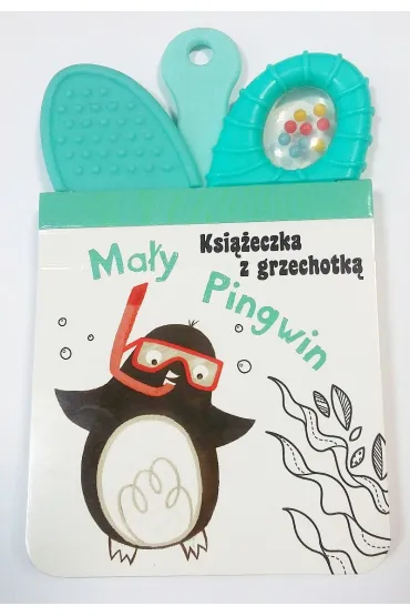 Ksi��eczka z grzechotk� Ma�y pingwin - niebieska