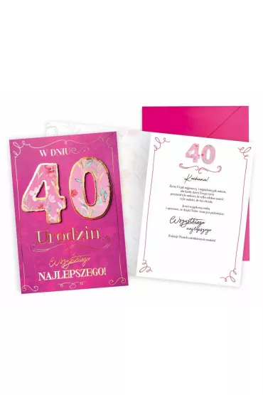 Kukartka Karnet Urodziny 40