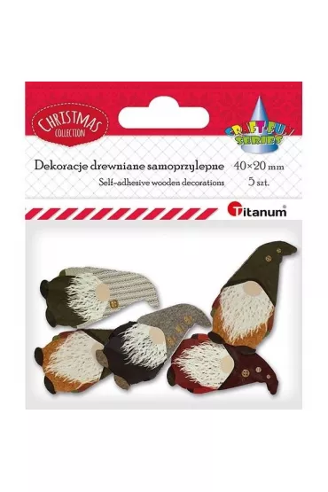 Titanum Dekoracje samoprzylepne krasnale mix 20x40mm 5 szt.