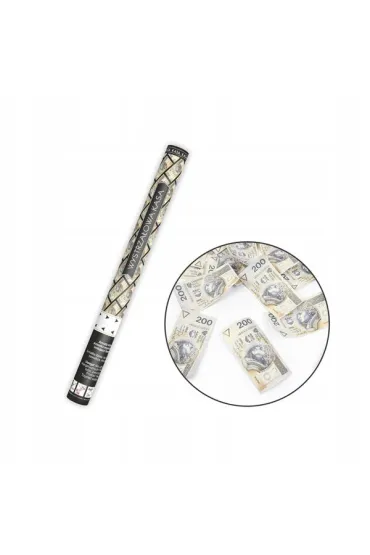 PartyDeco Tuba z banknotami 200 PLN 60cm