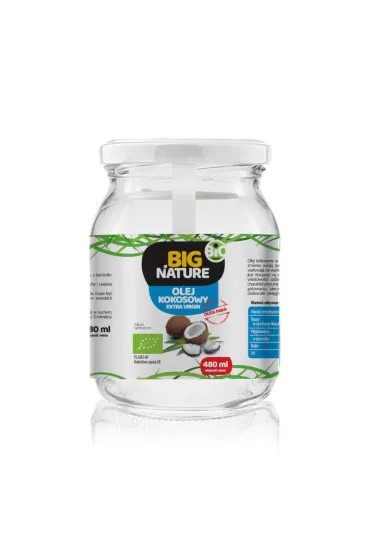 Big Nature Olej kokosowy Extra virgin t�oczony na zimno 480 ml Bio
